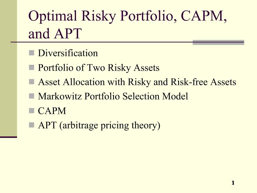 Ppt Optimal Risky Portfolio Capm And Apt Powerpoint Presentation Free Download Id777888 