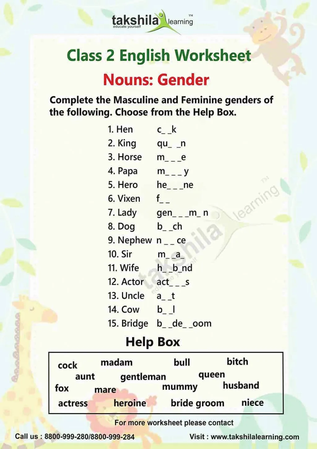 ppt-download-worksheets-for-class-2-english-nouns-gender-takshilalearning-powerpoint