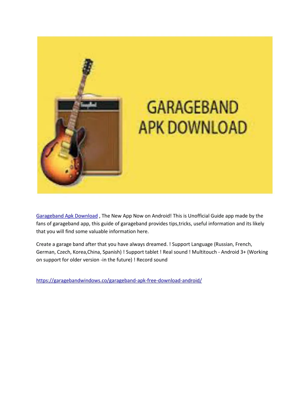 garageband apk file download for android