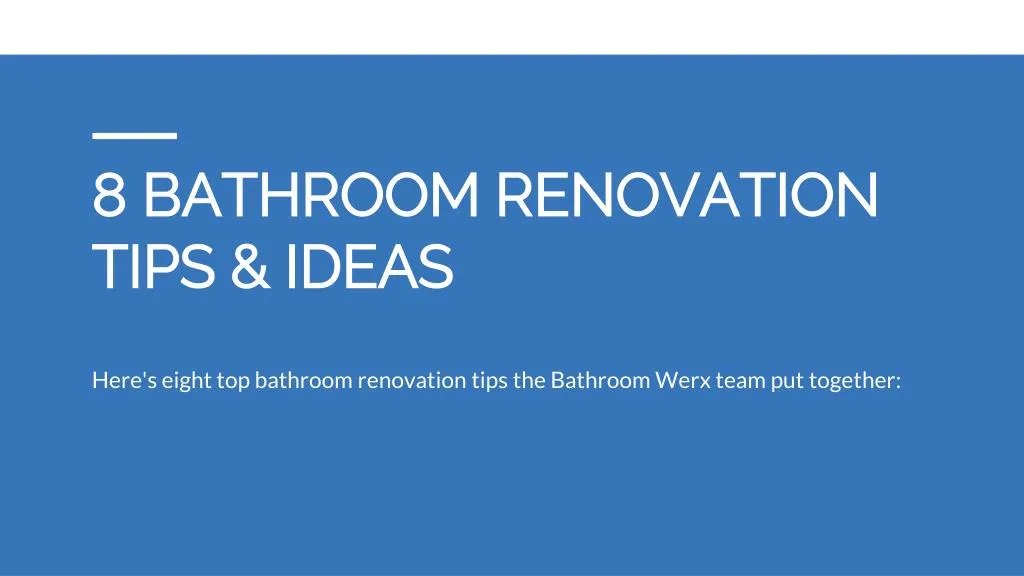 8 bathroom renovation tips ideas n.