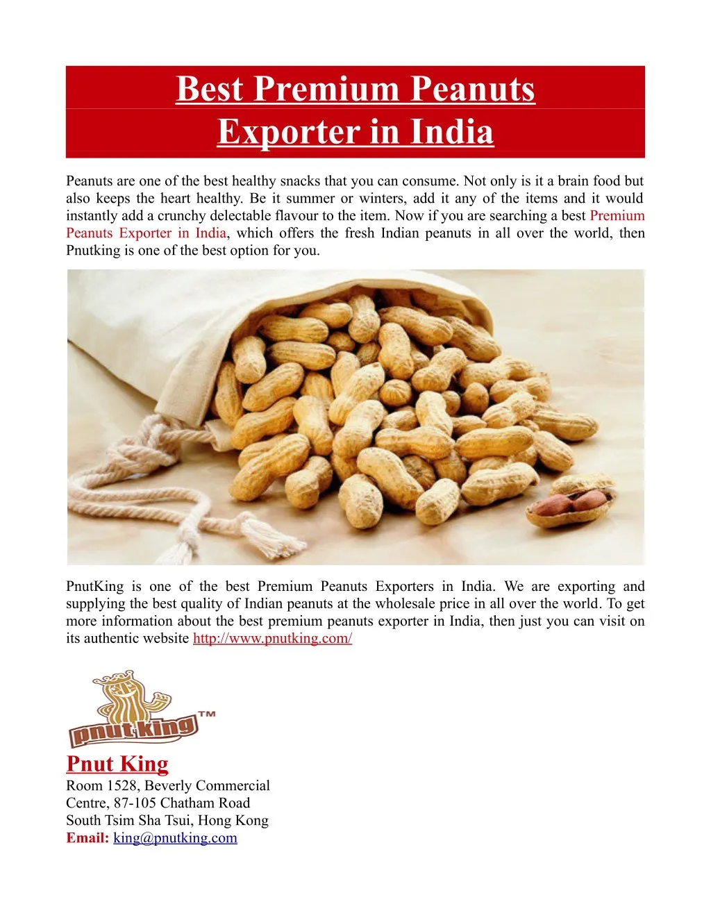 best premium peanuts exporter in india n.