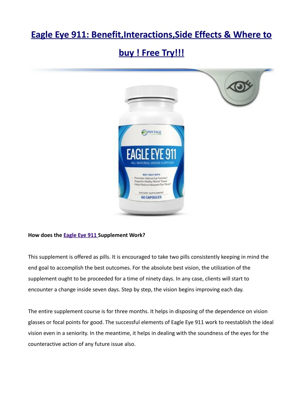 PPT - https:\/\/healthsupplementzone.com\/eagle-eye-911 ...