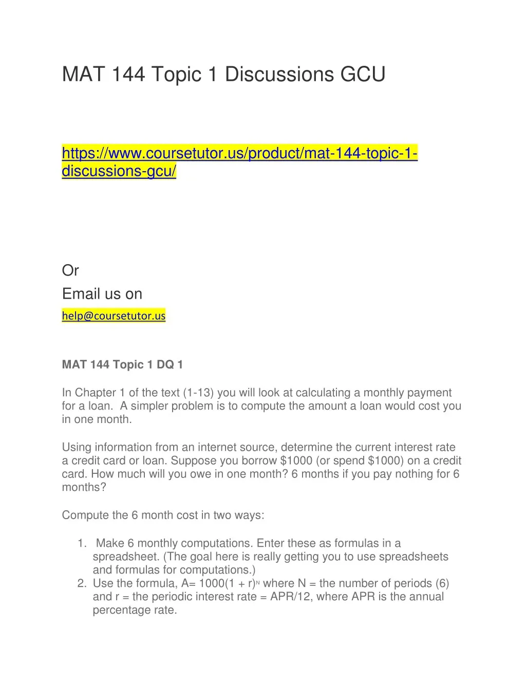 PPT - MAT 144 Topic 1 Discussions GCU PowerPoint Presentation, free ...