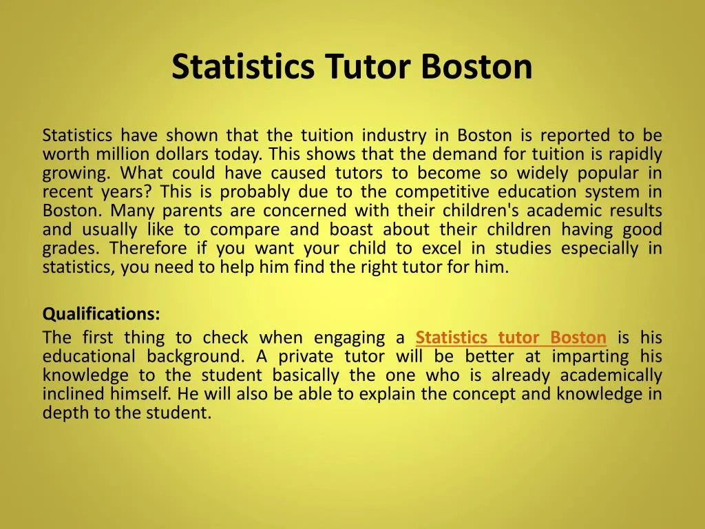 statistics tutor boston n.