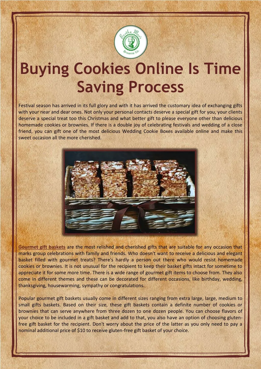 buying cookies online is time saving process n.