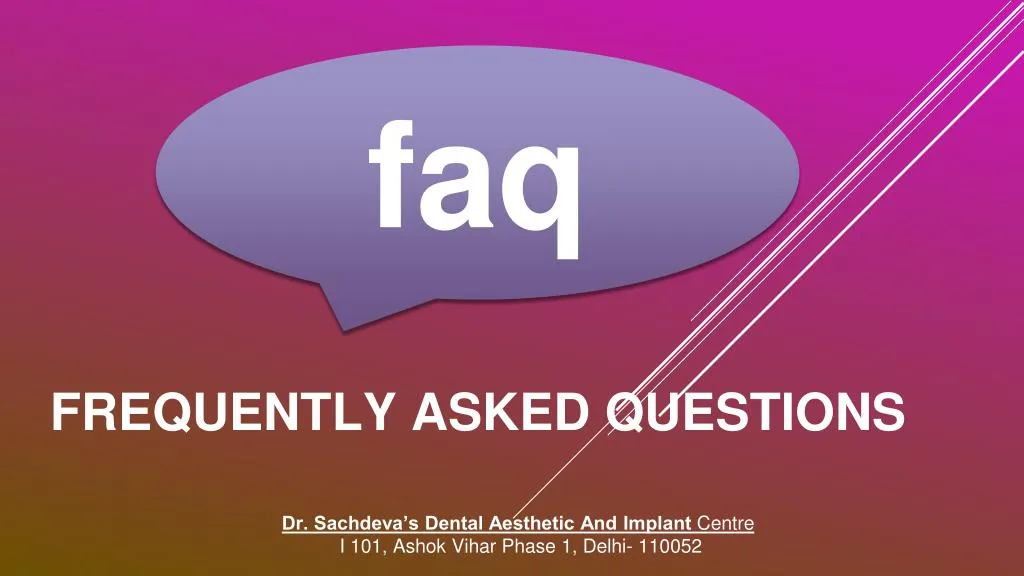 Ppt - Frequently Asked Dental Questions - Dental Implant India 