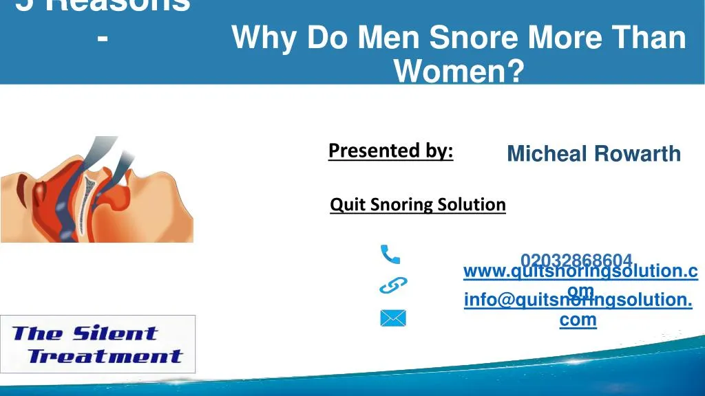 Ppt 5 Reasons Why Do Men Snore More Than Women Powerpoint Presentation Id 7801811