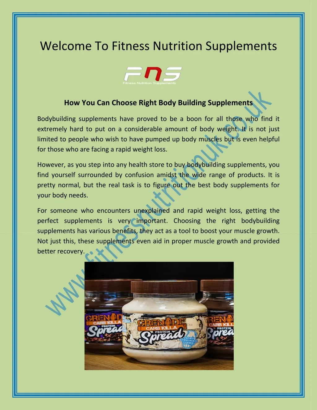 welcome to fitness nutrition supplements n.
