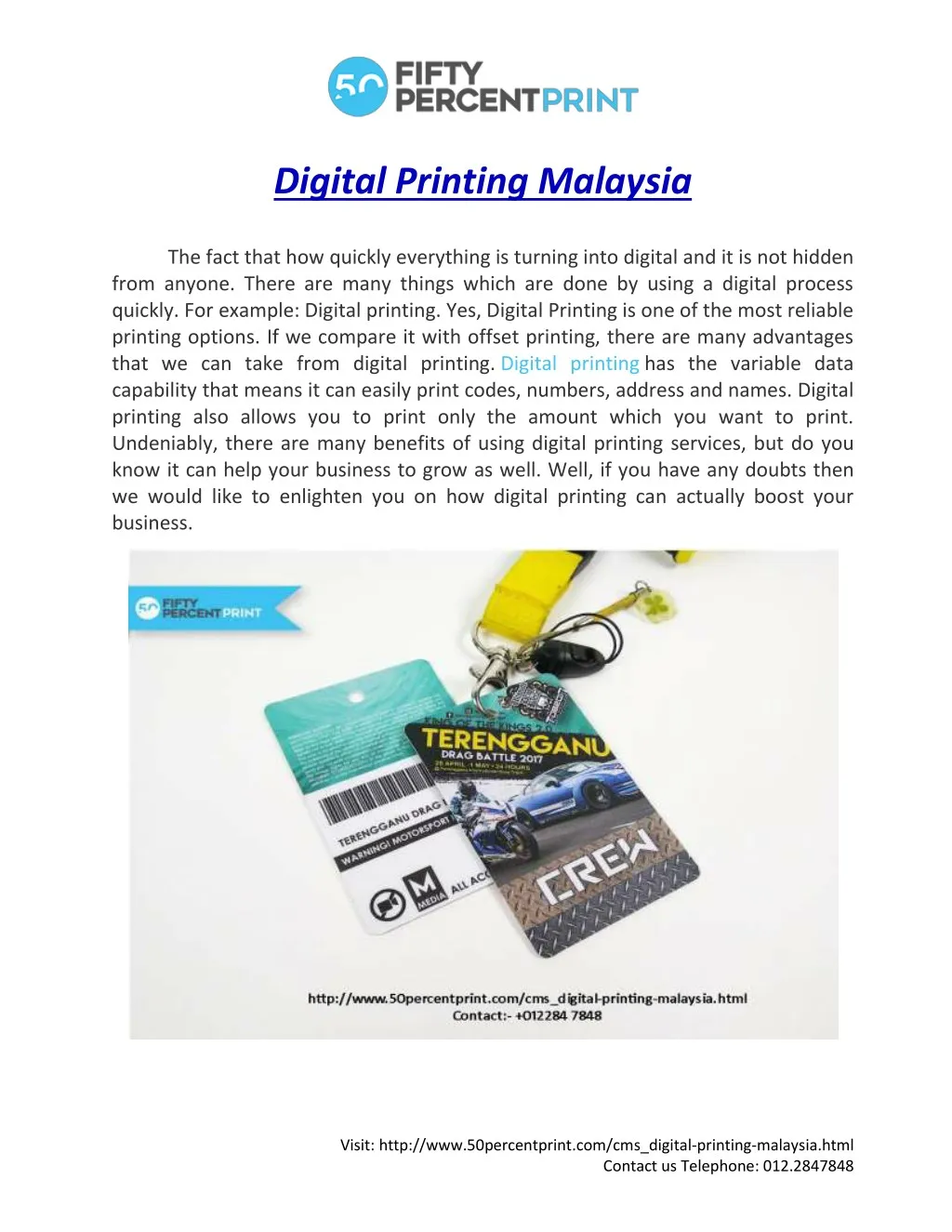 PPT Digital Printing Malaysia Printing Services 50percent Print