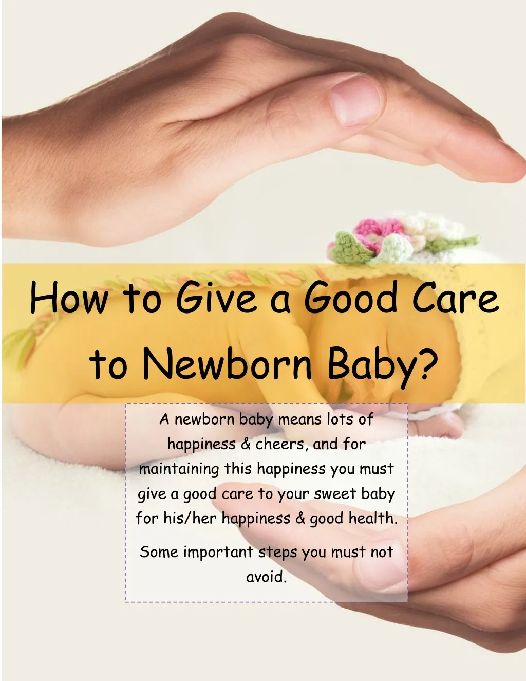 how to give a good care to newborn baby n.