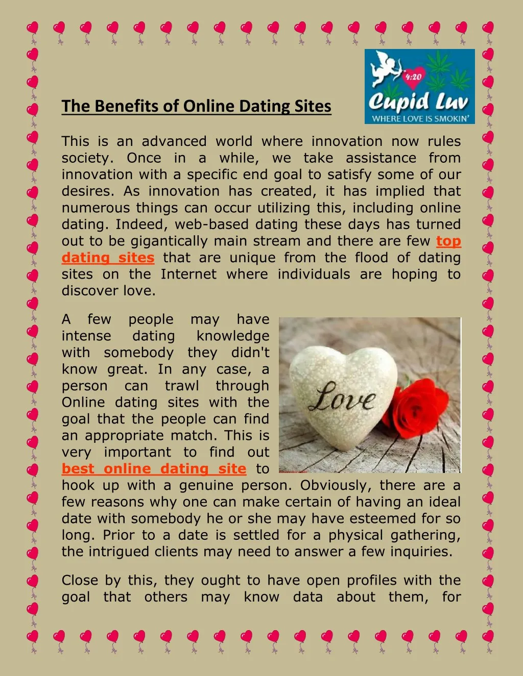 advantages of online dating websites