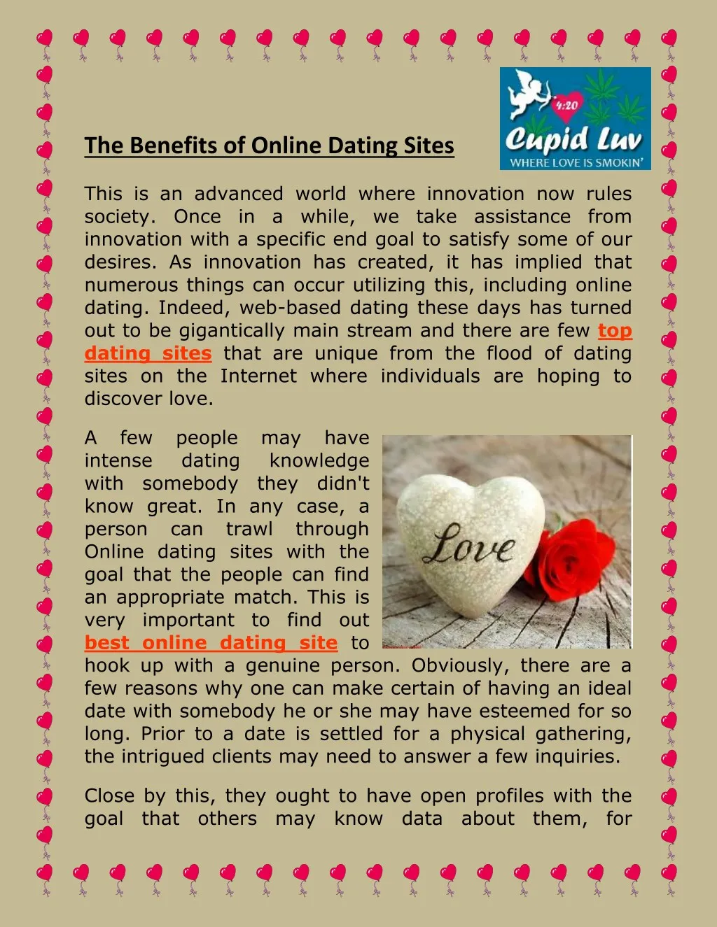 PPT - The Benefits of Online Dating Sites - 420Cupidluv.com PowerPoint