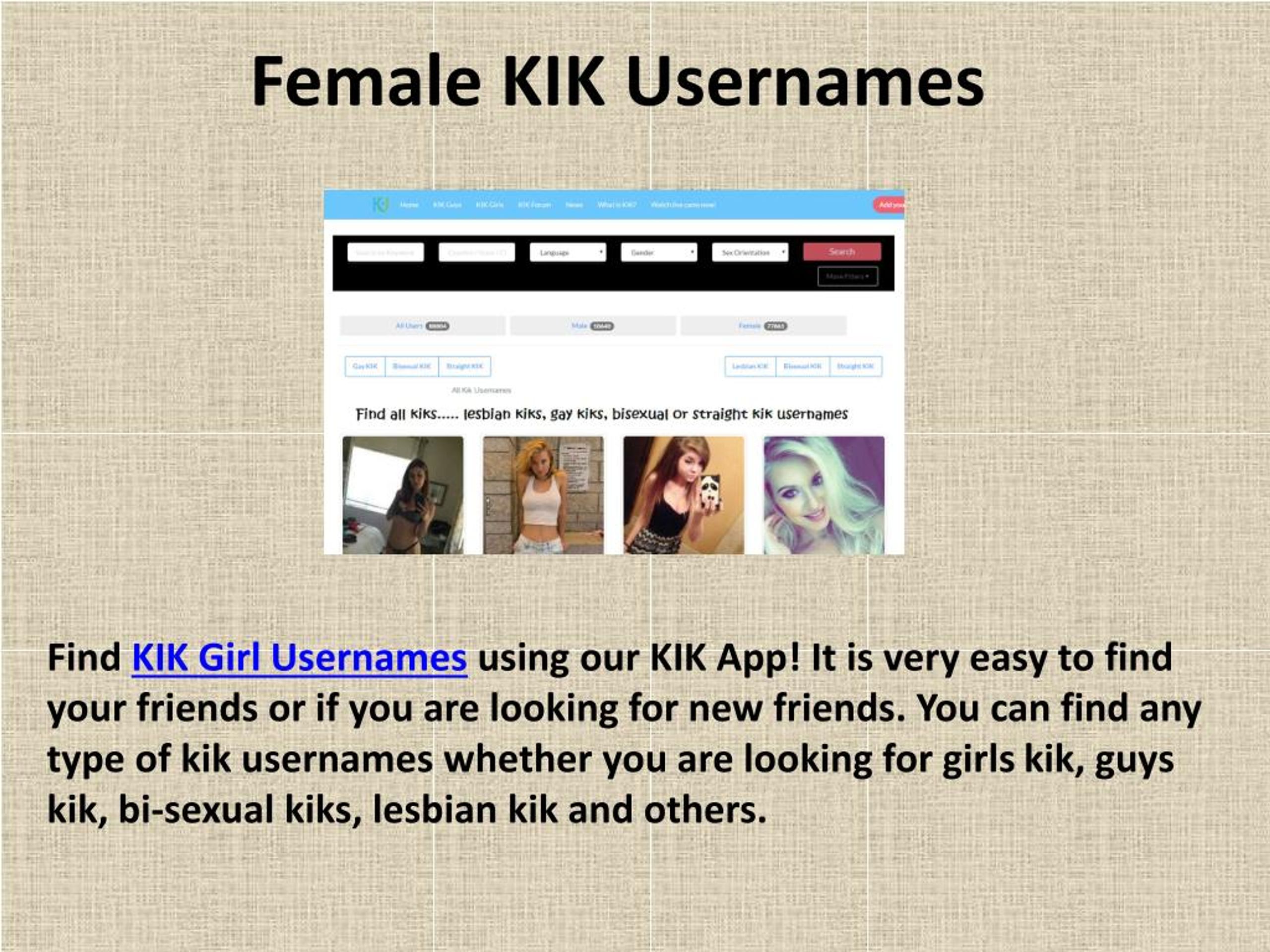 female kik usernames.