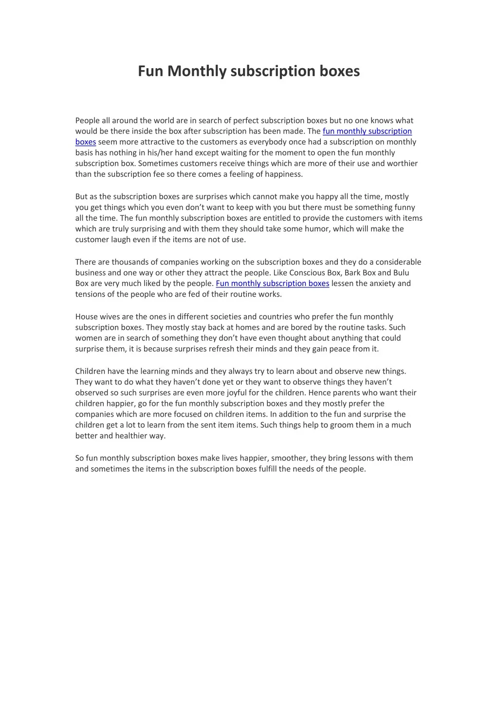 Ppt fun monthly subscription boxes powerpoint presentation free