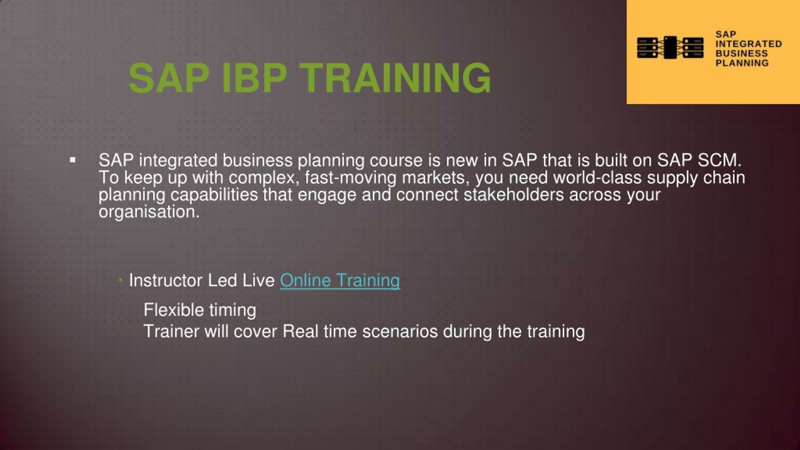 PPT - SAP IBP Training Online With Live Projects - Free Demo
