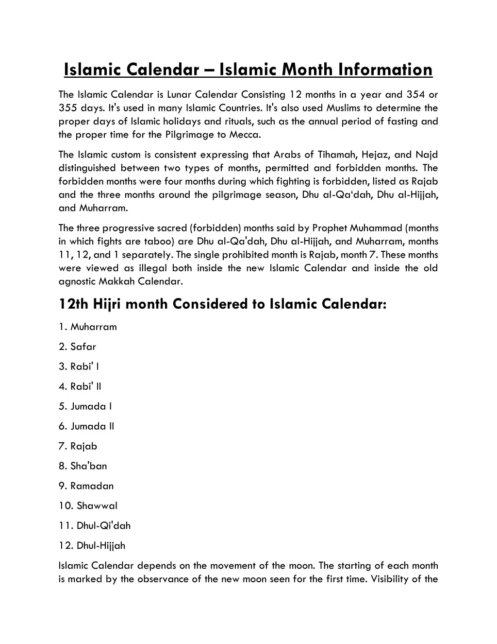 PPT Islamic Calendar Islamic Month Information PowerPoint