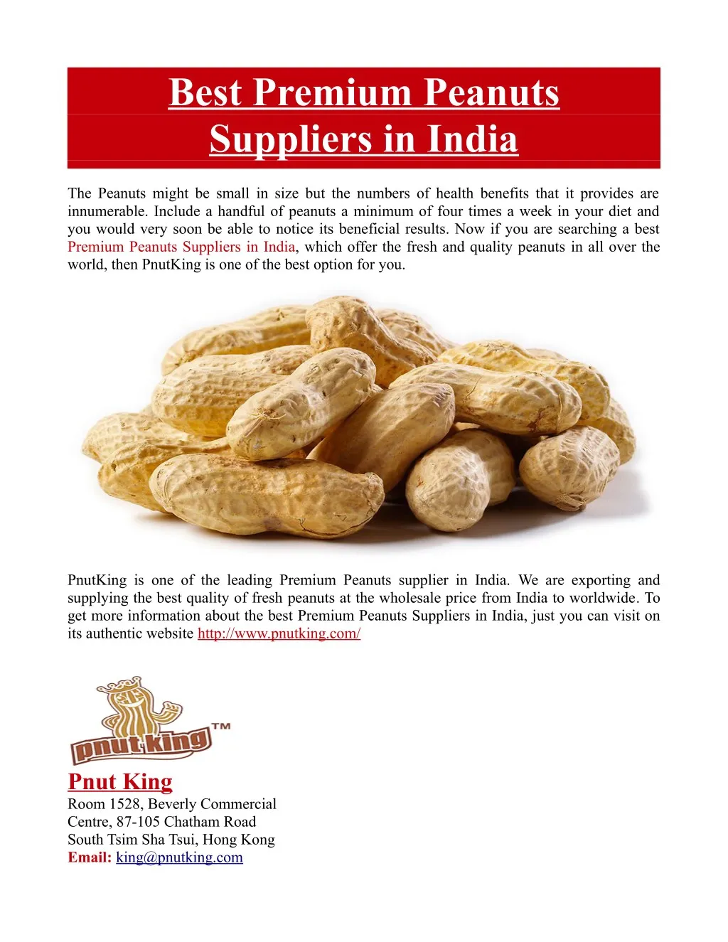 best premium peanuts suppliers in india n.