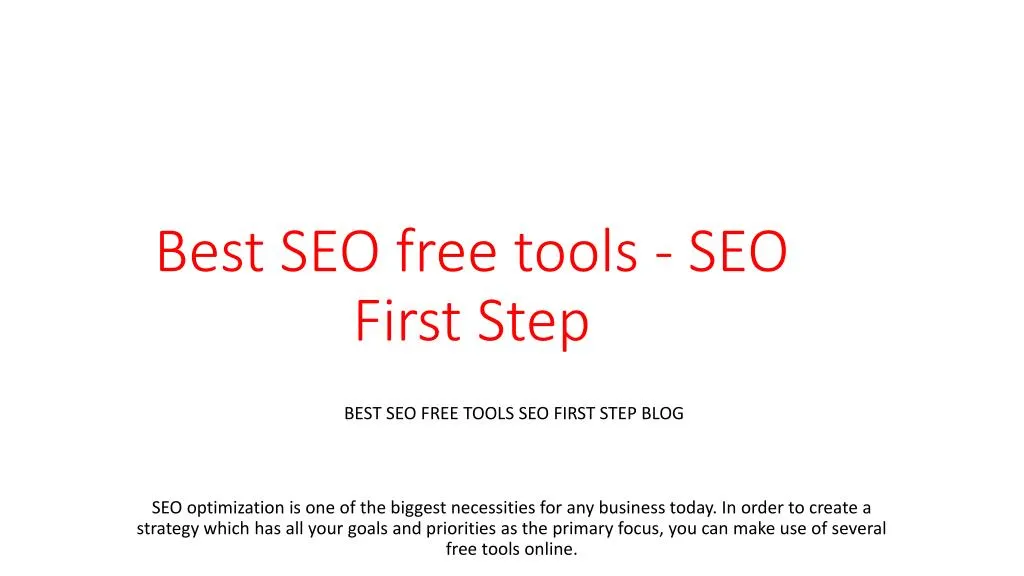 best seo free tools seo first step n.