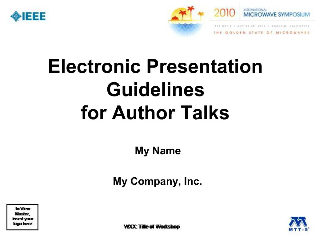PPT Electronic Presentation Guidelines for Author Talks PowerPoint