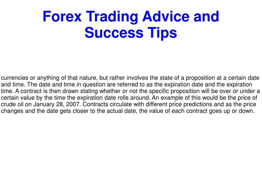 Forex trading success tips