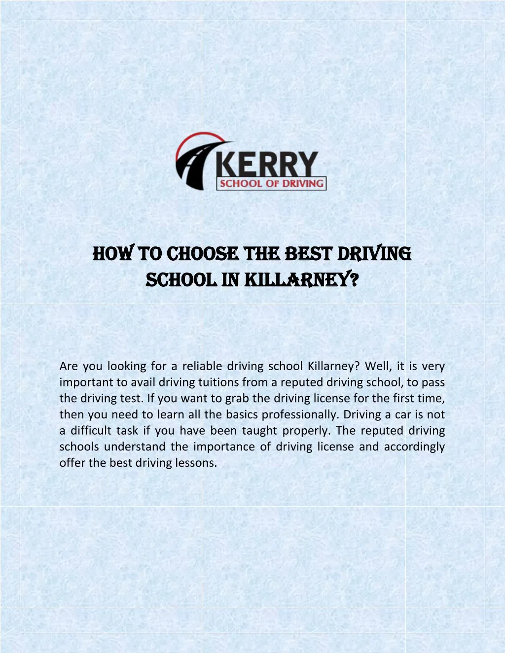 how to choose the best driving how to choose n.
