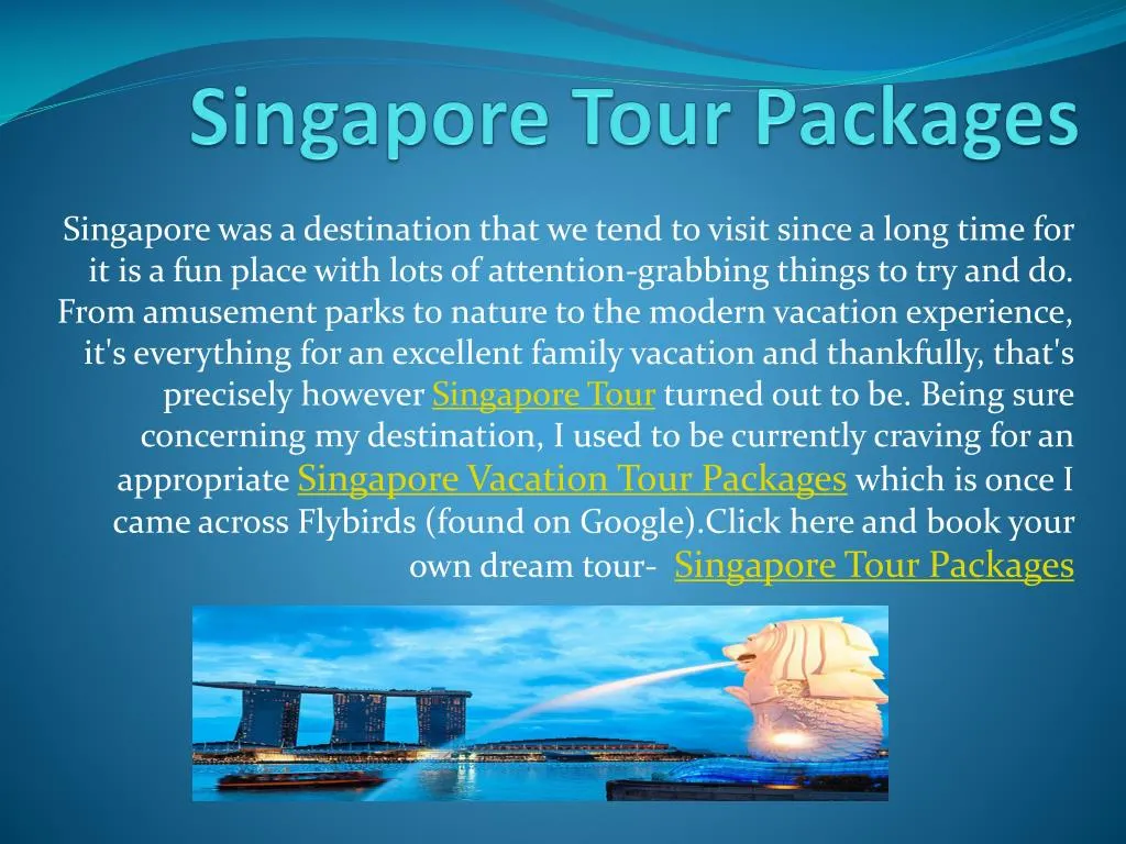 singapore tour packages n.
