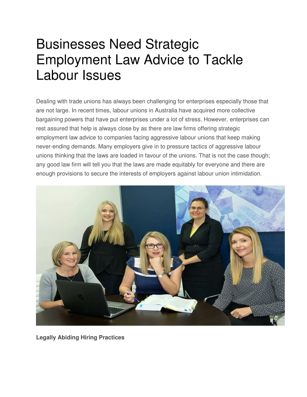 PPT - Businesses Need Strategic Employment Law Advice To Tackle Labour ...