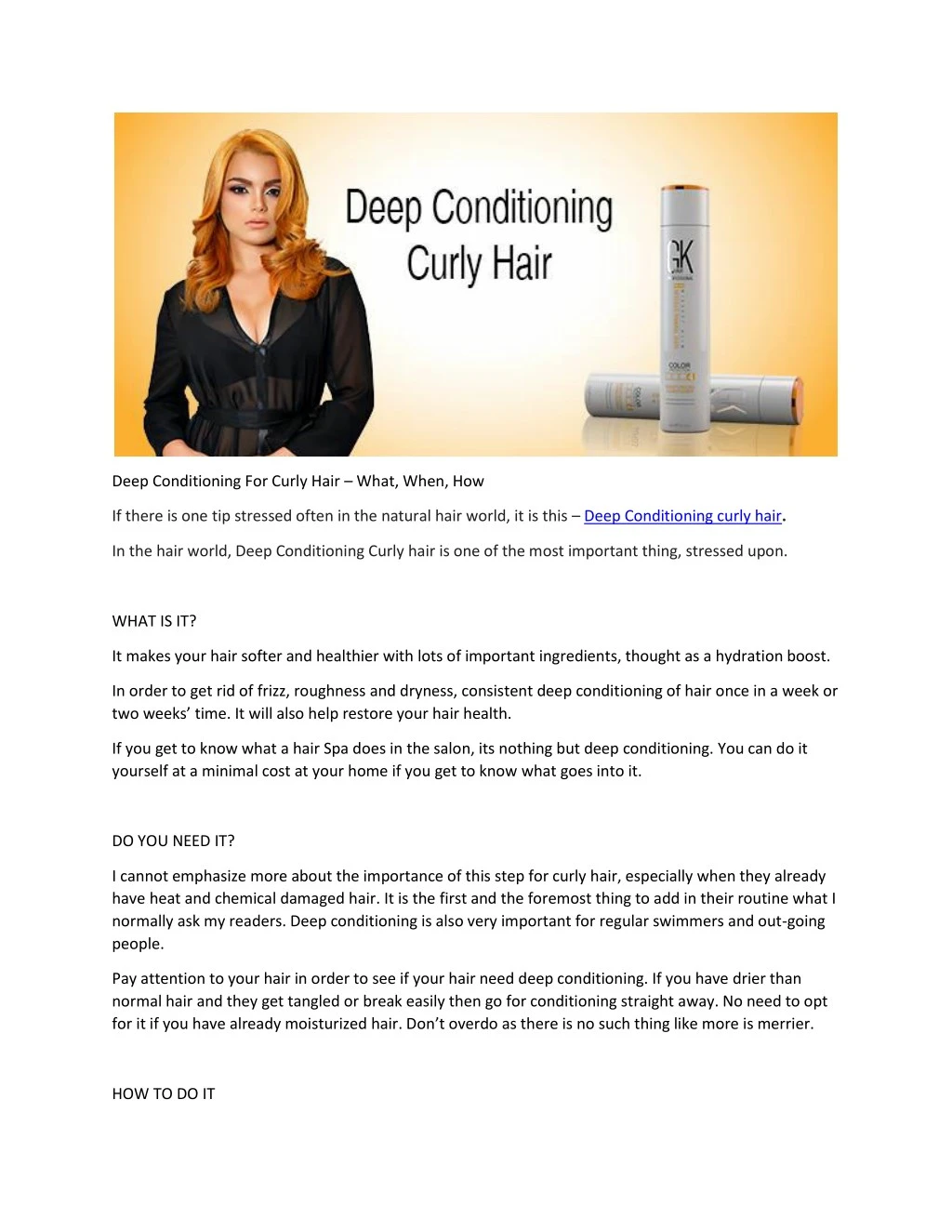 deep conditioning for curly hair what when how n.