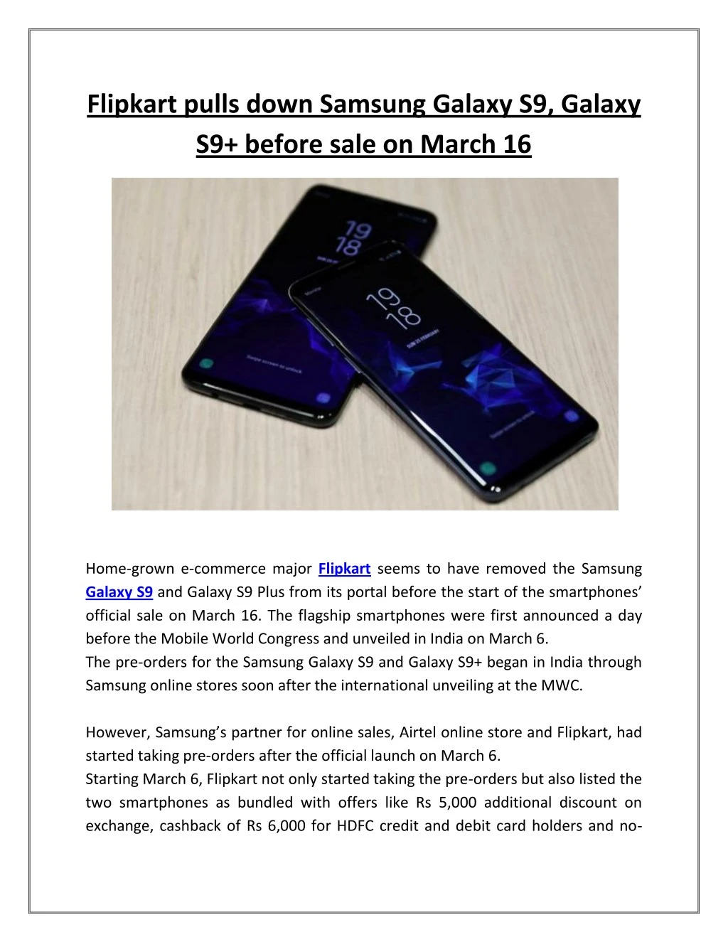 samsung galaxy s9 plus flipkart