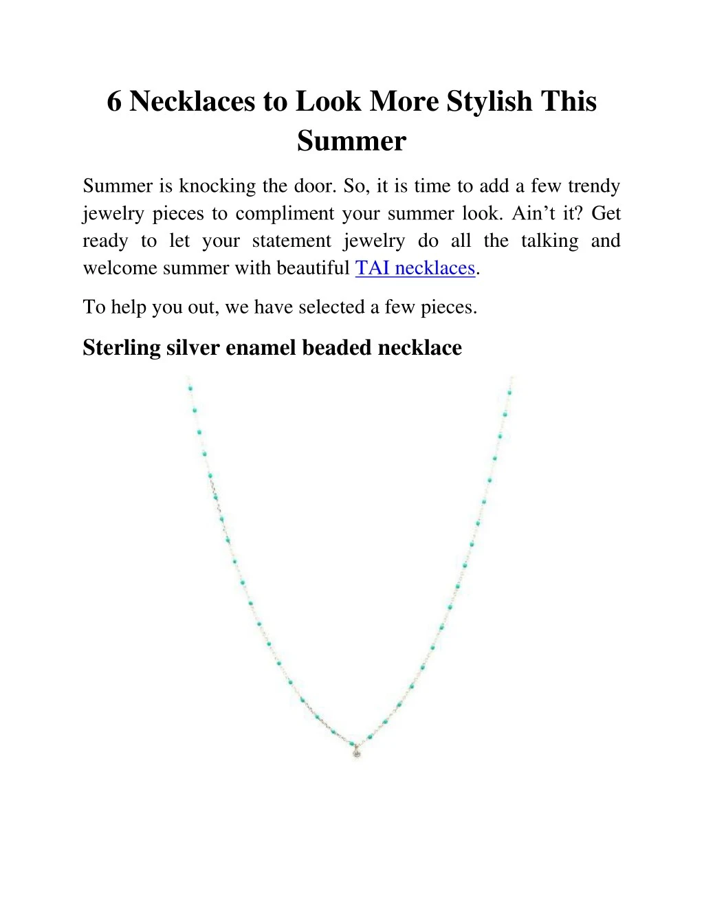6 necklaces to look more stylish this summer n.