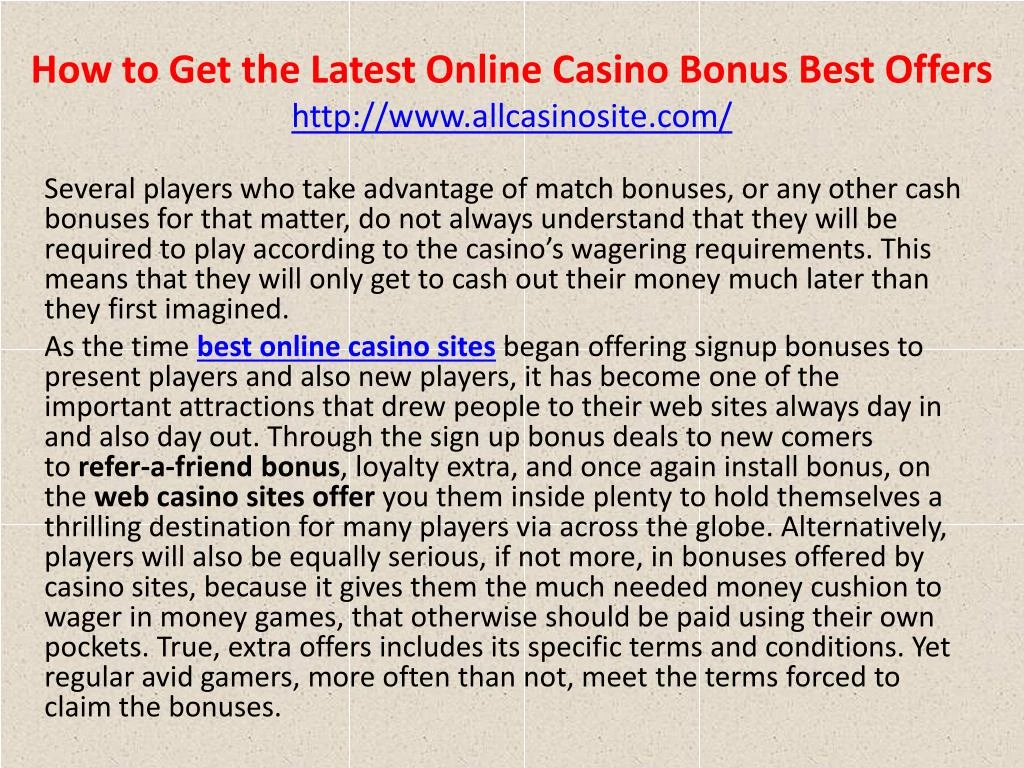 New Online Casino Offers