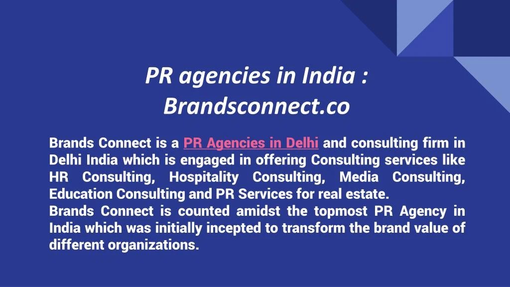 pr agencies in india brandsconnect co n.