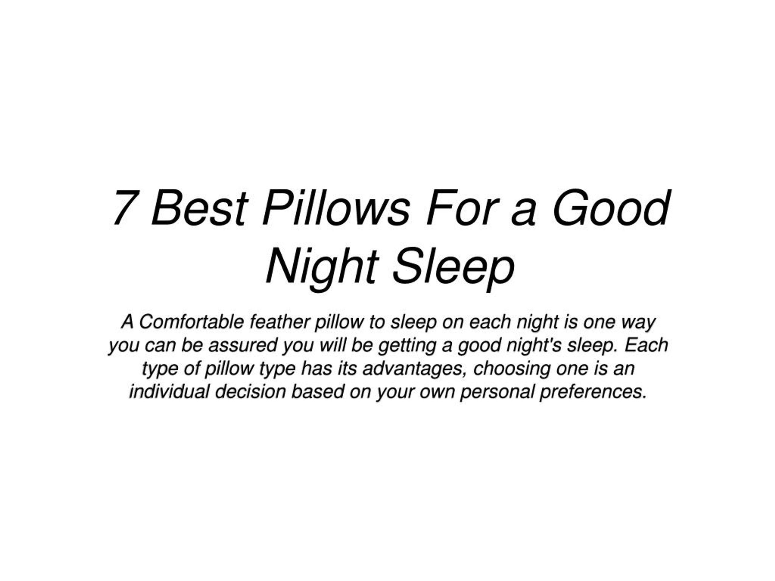 best pillows for a good night sleep