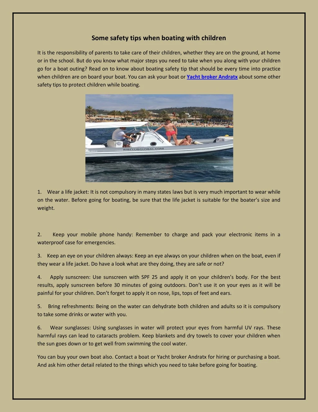 some safety tips when boating with children n.