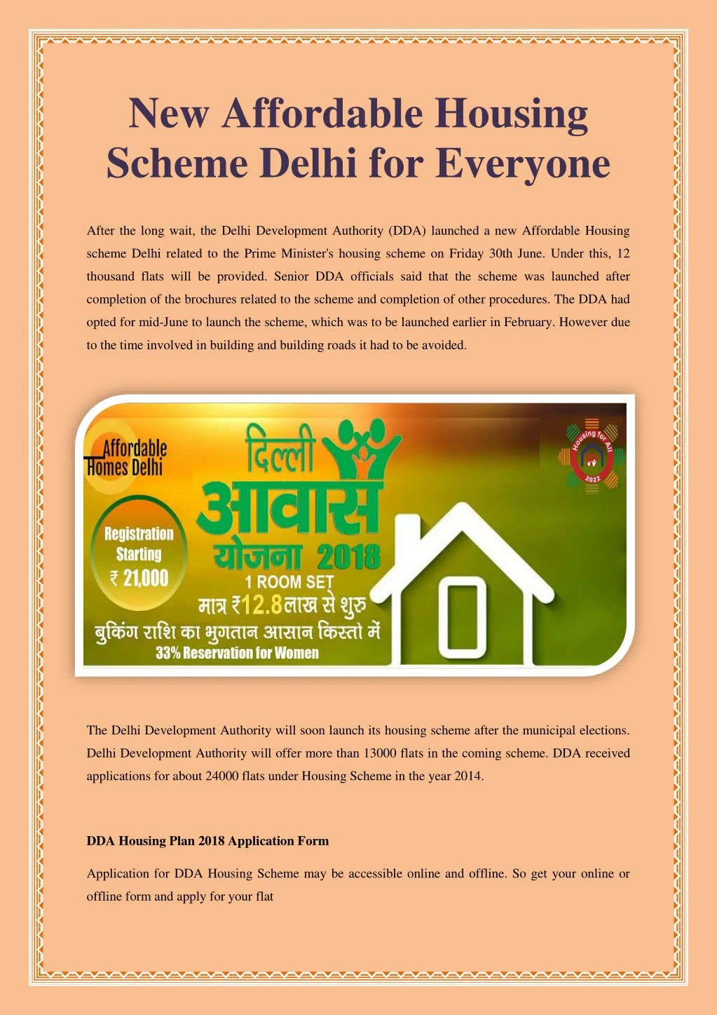 new affordable housing scheme delhi for everyone n.