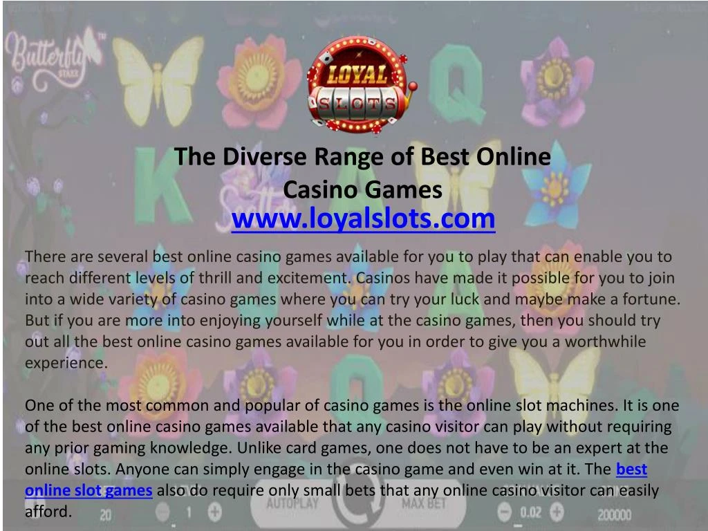 the diverse range of best online casino games n.