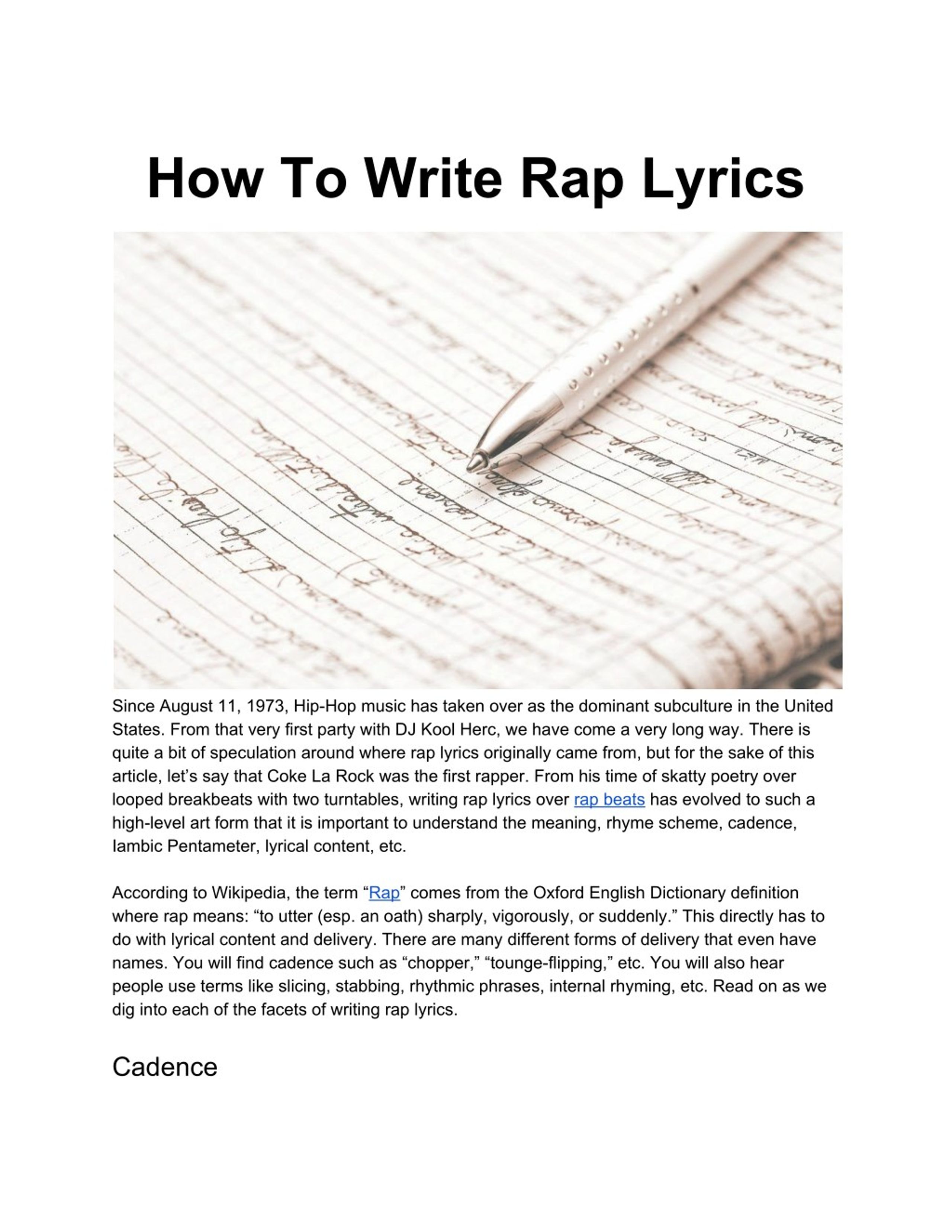 PPT - How To Write Rap Lyrics PowerPoint Presentation, free
