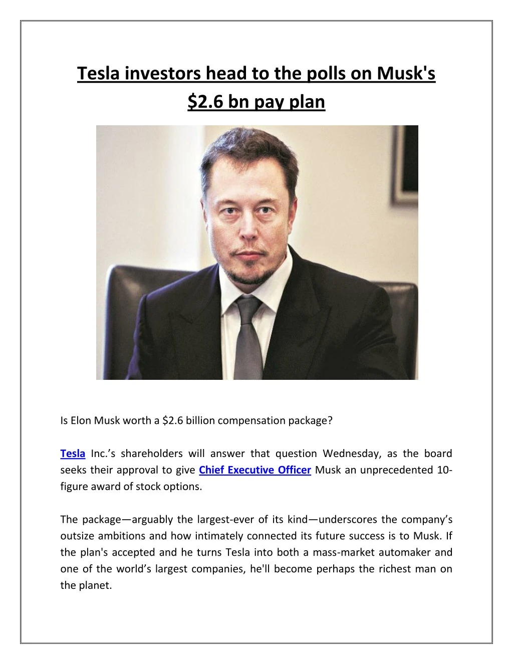 Tesla investor relations