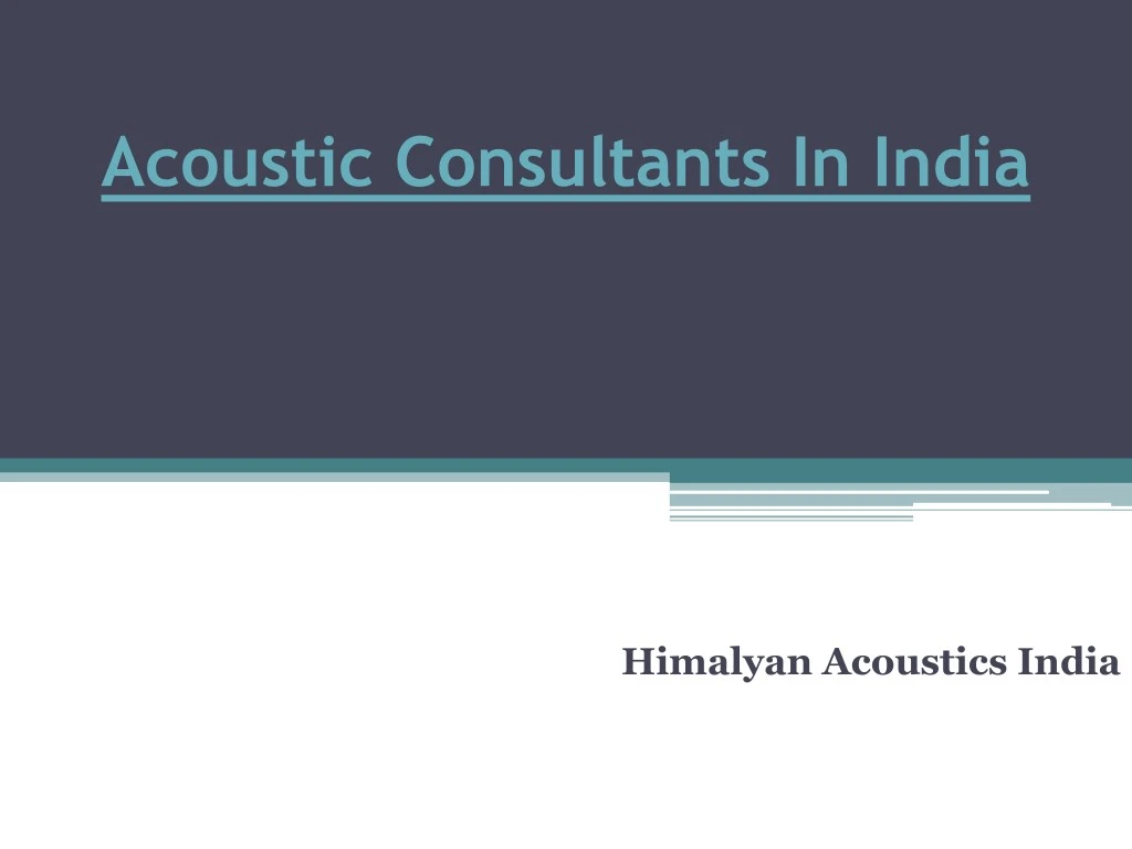 acoustic consultants in india n.