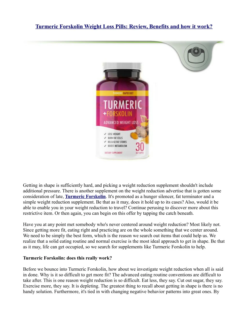 turmeric forskolin weight loss pills review n.
