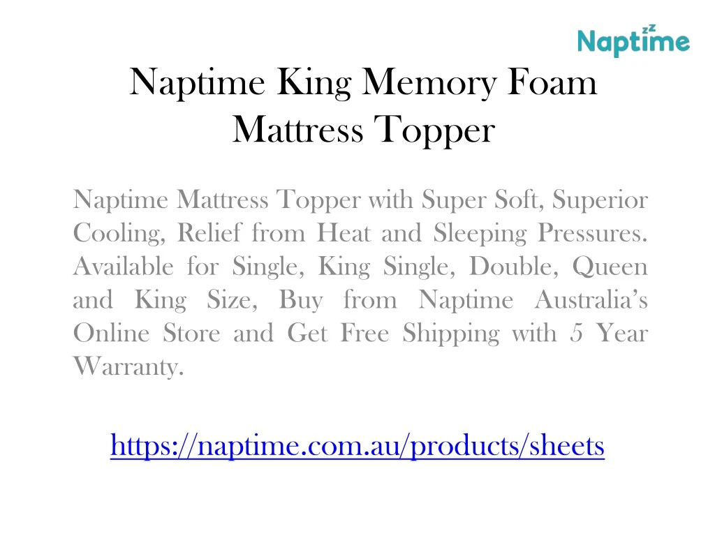 naptime king memory foam mattress topper n.