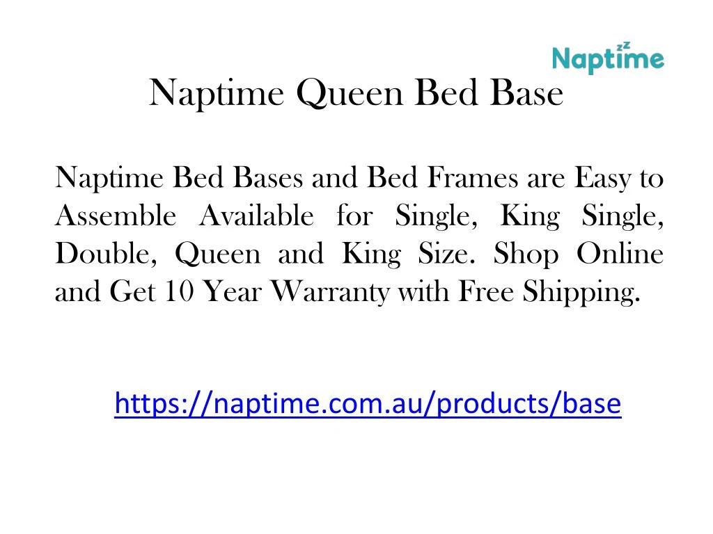 naptime queen bed base n.