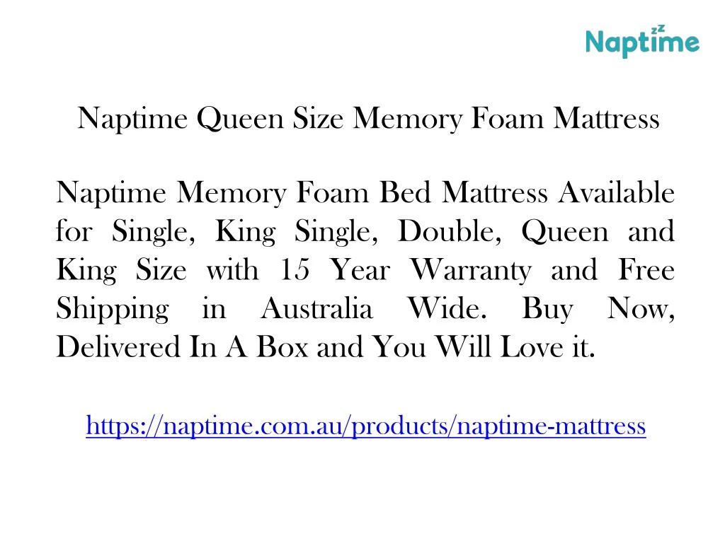 naptime queen size memory foam mattress n.