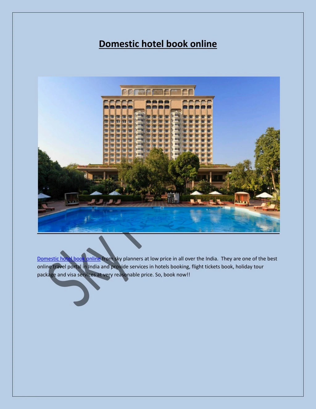 domestic hotel book online n.