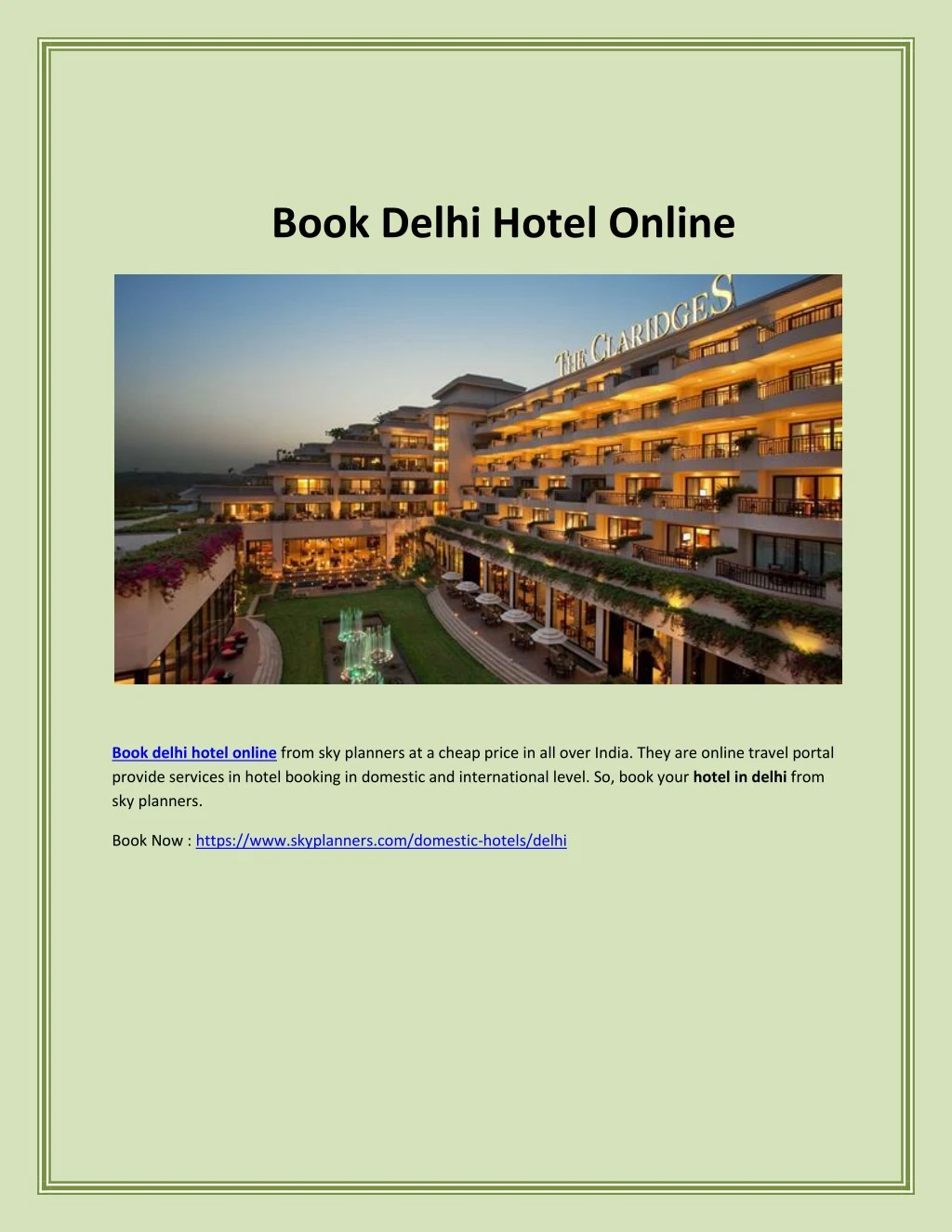 book delhi hotel online n.