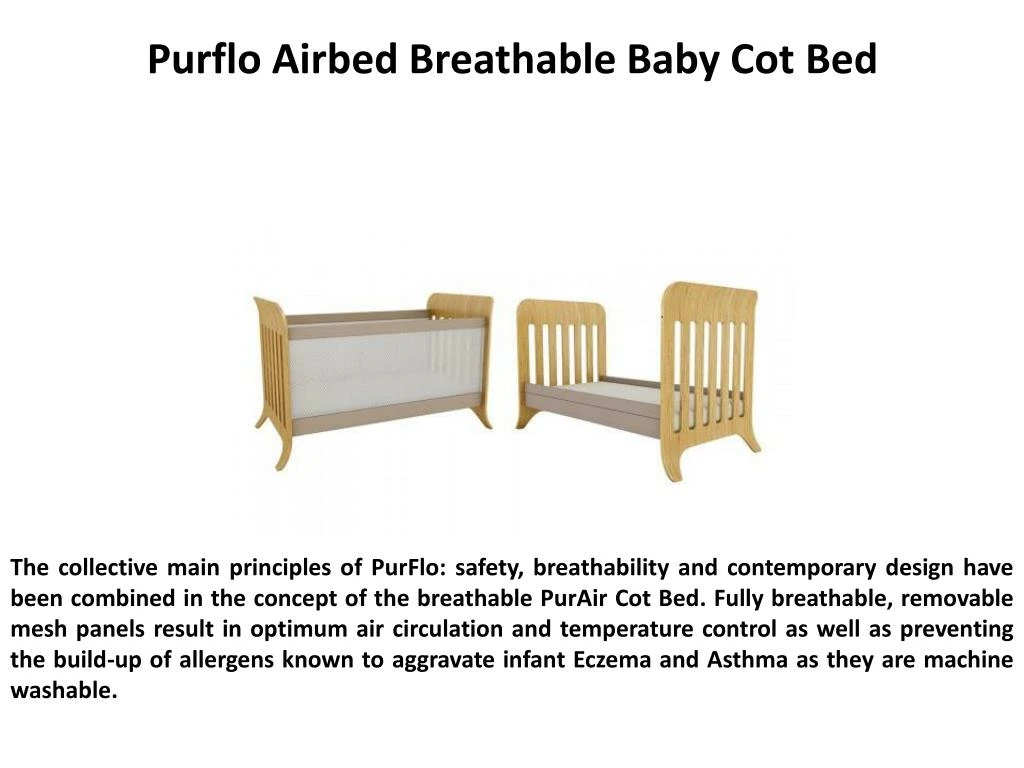 purflo airbed breathable baby cot bed n.