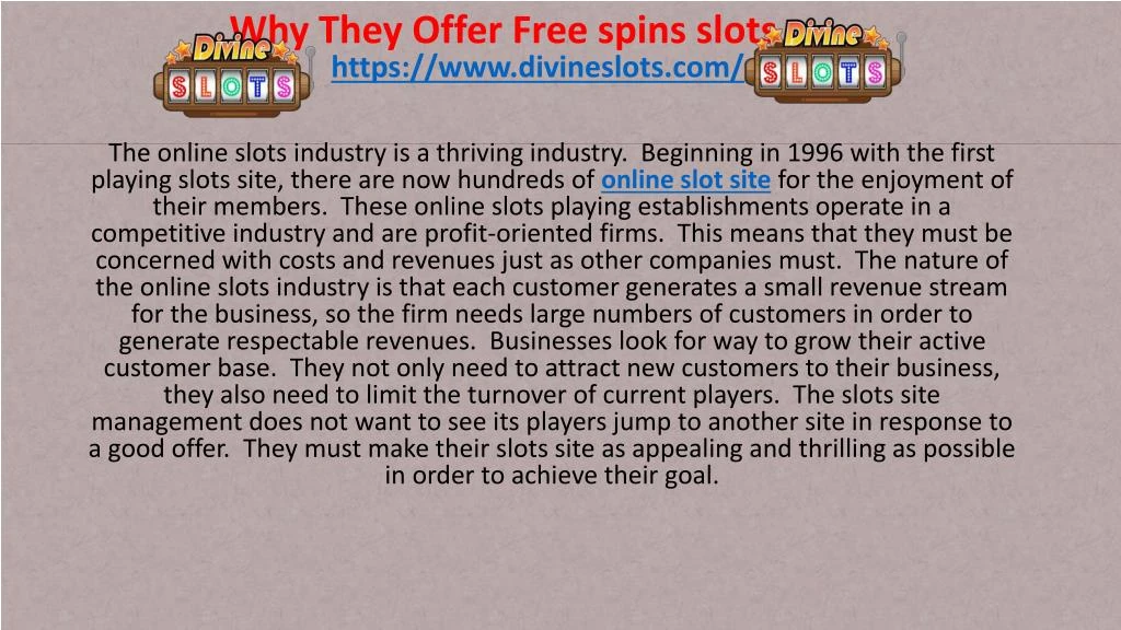 why they offer free spins slots n.