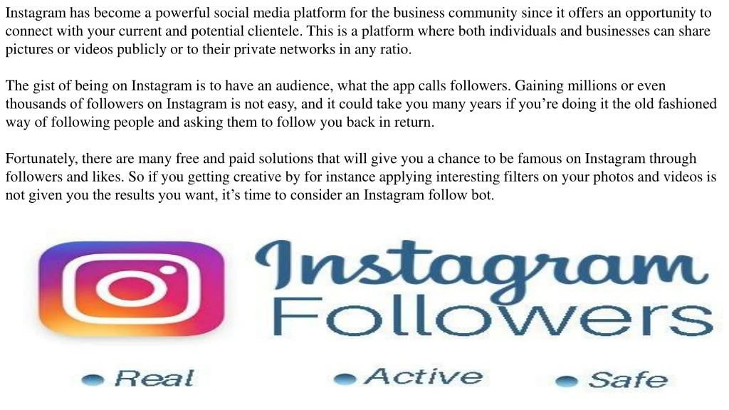 instagram has become a powerful social media platform for the - gain instagram followers free app
