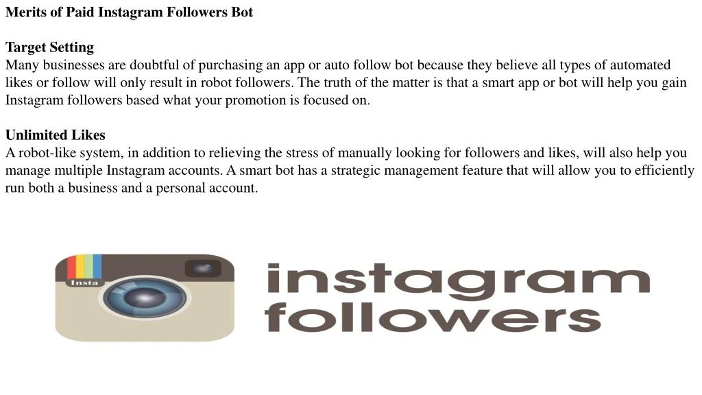 merits of paid instagram followers bot - instagram follow bot app