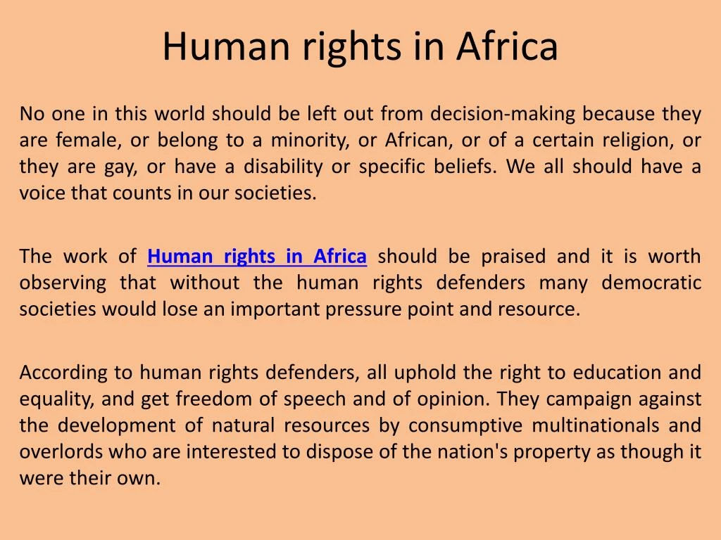 PPT Human Rights In Africa PowerPoint Presentation Free Download 